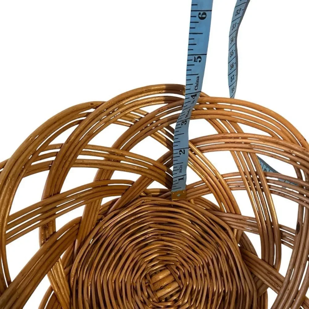 Round Woven Wicker Basket Accent Bowl